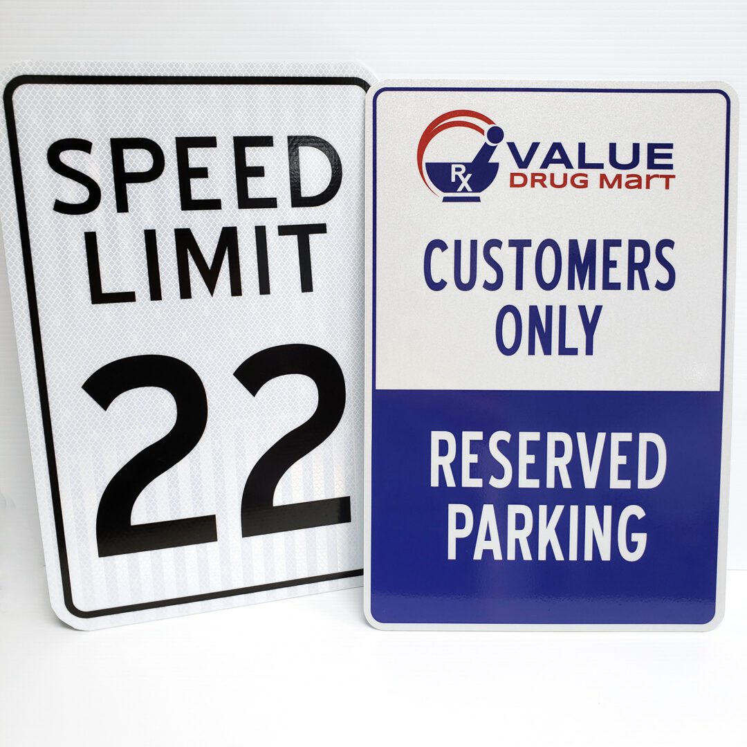 Speed Limit and Value Dug Mart Aluminum Signs