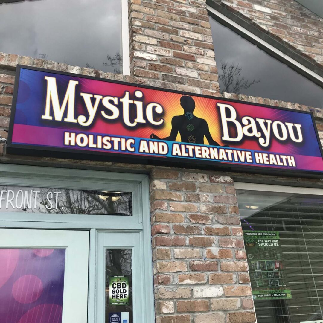 Mystic Bayou Holistic and Alternative Health Lighted sign